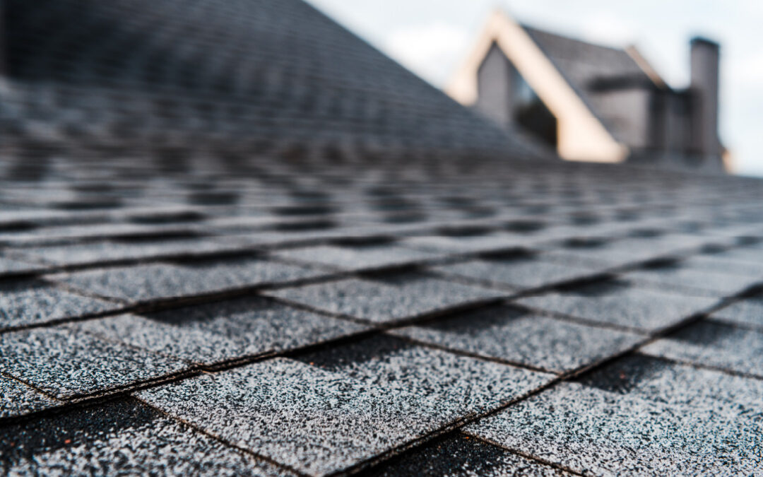 Asphalt shingles on a residential roof