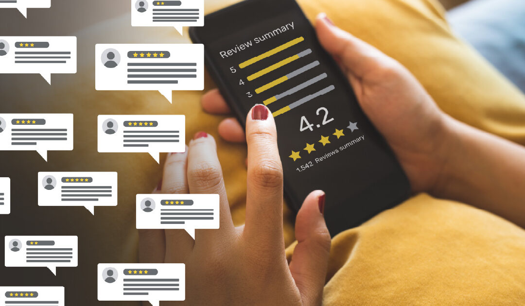 A homeowner reading reviews for roofing contractors